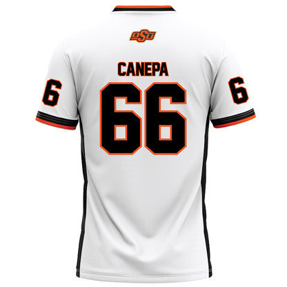Oklahoma State - NCAA Football : Louie Canepa - White Football Jersey-1
