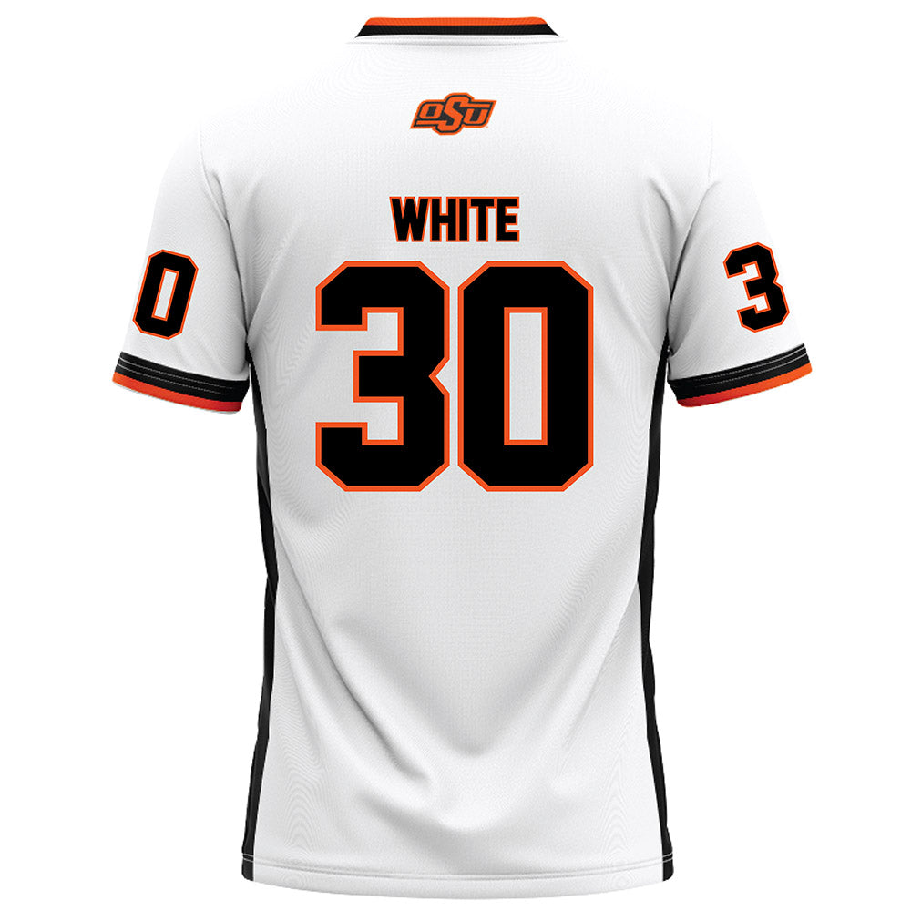 Oklahoma State - NCAA Football : Trip White - White Football Jersey-1