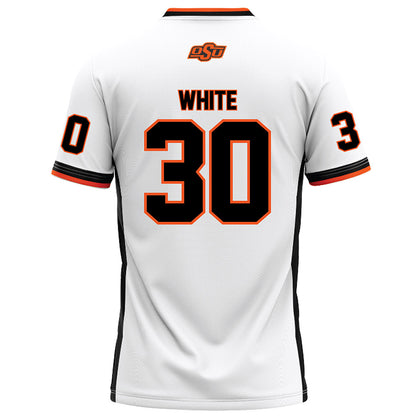 Oklahoma State - NCAA Football : Trip White - White Football Jersey-1