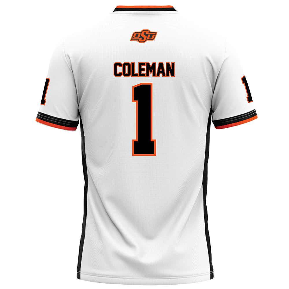 Oklahoma State - NCAA Football : Miles Coleman - White Football Jersey-1
