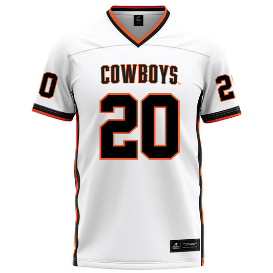 Oklahoma State - NCAA Football : Kaydin Jones - White Football Jersey-0
