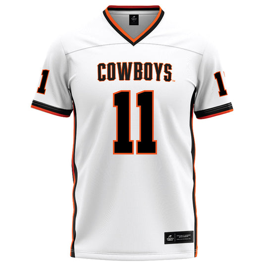 Oklahoma State - NCAA Football : Keviyan Huddleston - White Football Jersey-0
