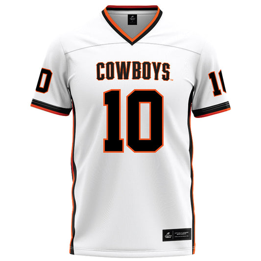 Oklahoma State - NCAA Football : Wyatt Young - White Football Jersey-0