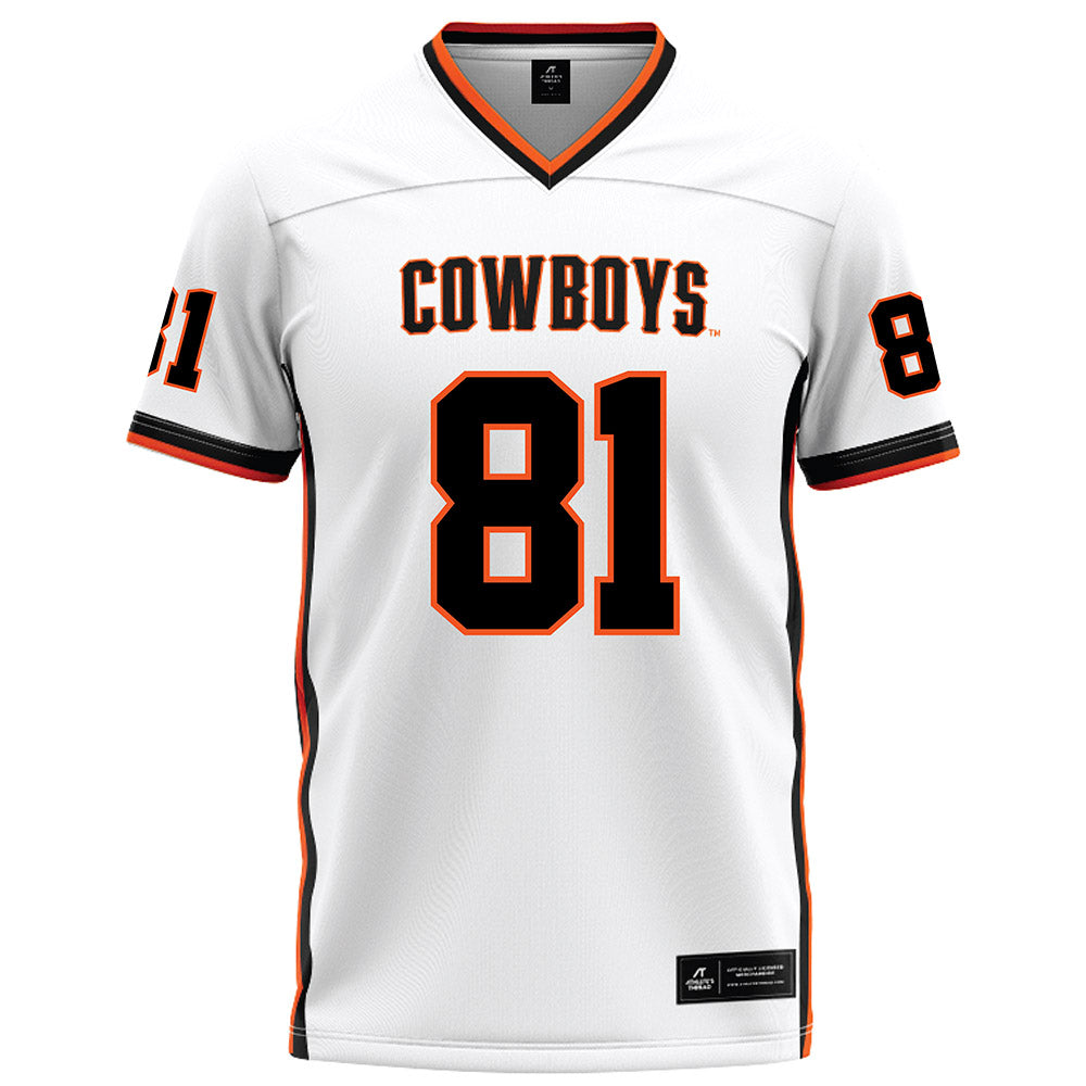 Oklahoma State - NCAA Football : Luke Logan - White Football Jersey-0