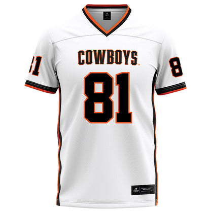 Oklahoma State - NCAA Football : Luke Logan - White Football Jersey-0