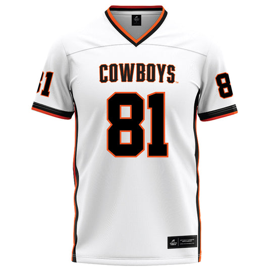 Oklahoma State - NCAA Football : Luke Logan - White Football Jersey-0