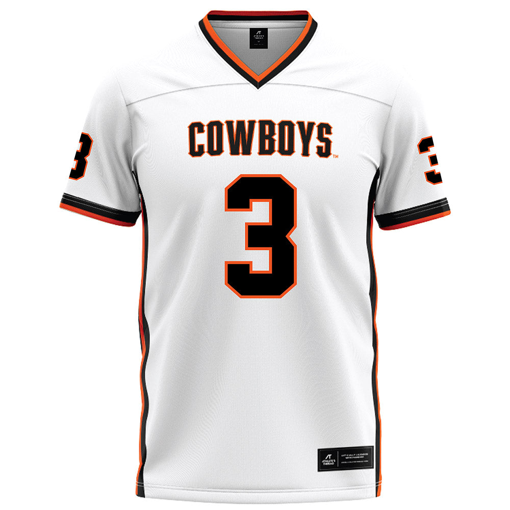 Oklahoma State - NCAA Football : Tate Romney - White Football Jersey-0