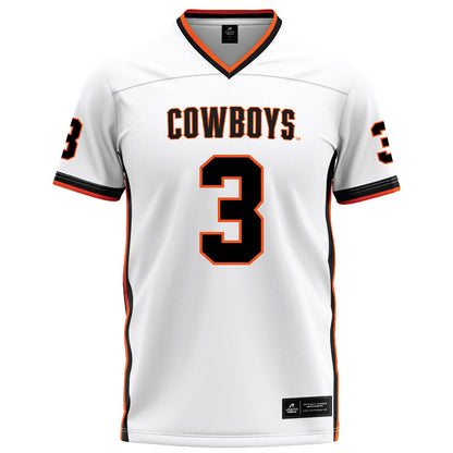 Oklahoma State - NCAA Football : Tate Romney - White Football Jersey-0