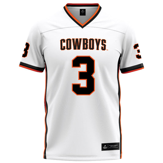 Oklahoma State - NCAA Football : Tate Romney - White Football Jersey-0