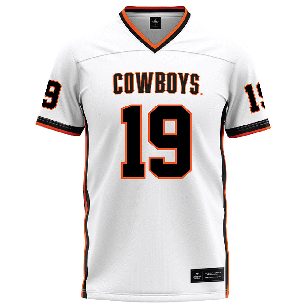 Oklahoma State - NCAA Football : DJ Jackson Jr - White Football Jersey-0