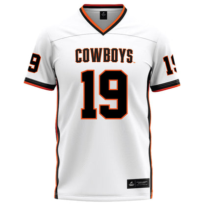 Oklahoma State - NCAA Football : DJ Jackson Jr - White Football Jersey-0