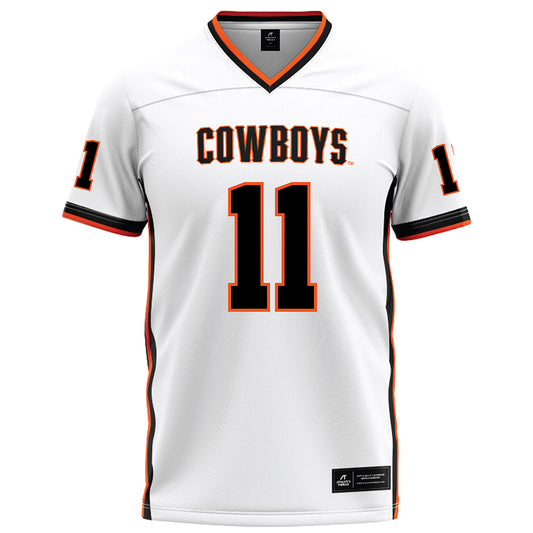 Oklahoma State - NCAA Football : Keviyan Huddleston - White Football Jersey-0