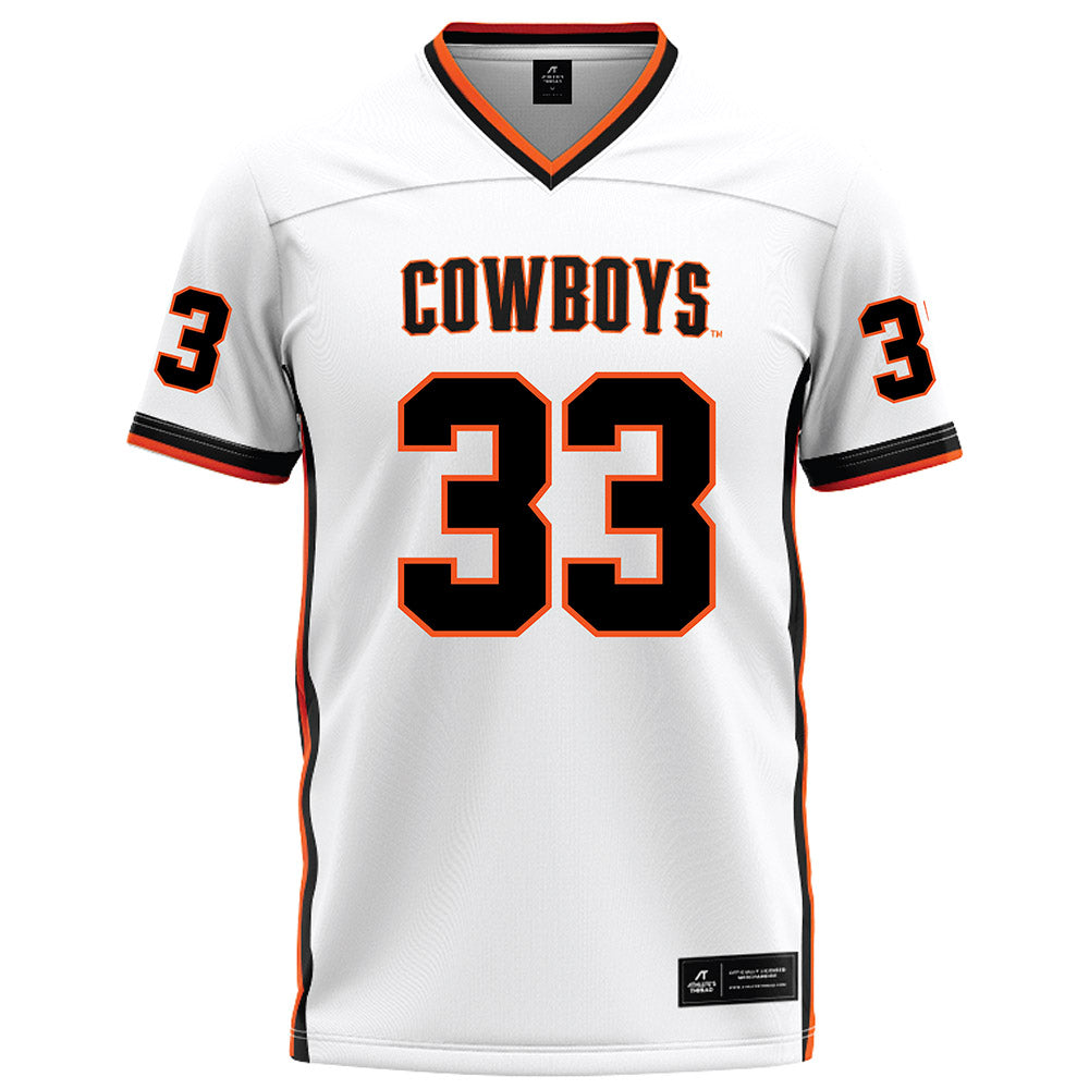 Oklahoma State - NCAA Football : Jack Puckett - White Football Jersey-0