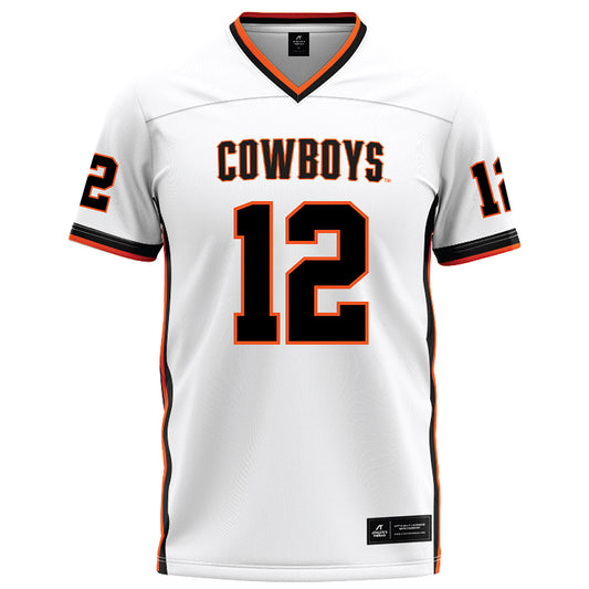 Oklahoma State - NCAA Football : Luke Tepas - White Football Jersey-0