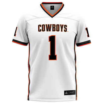 Oklahoma State - NCAA Football : Miles Coleman - White Football Jersey-0