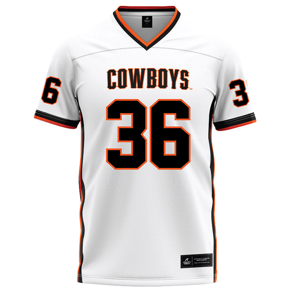 Oklahoma State - NCAA Football : Ayden Webb - White Football Jersey-0