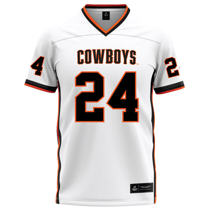 Oklahoma State - NCAA Football : Caleb Hawkins - White Football Jersey-0