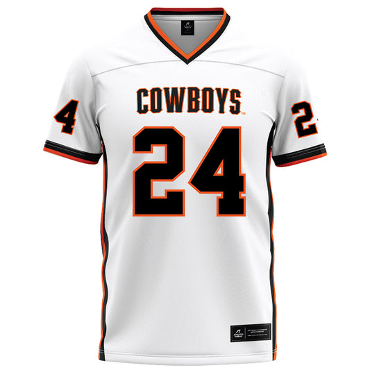 Oklahoma State - NCAA Football : Caleb Hawkins - White Football Jersey-0