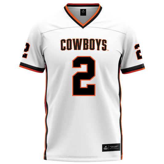 Oklahoma State - NCAA Football : Chris Barnes - White Football Jersey-0