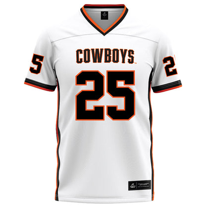 Oklahoma State - NCAA Football : Kollin Lewis - White Football Jersey-0