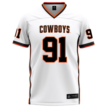 Oklahoma State - NCAA Football : Landon Bland - White Football Jersey-0