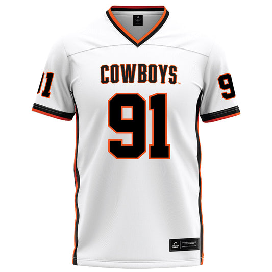 Oklahoma State - NCAA Football : Landon Bland - White Football Jersey-0