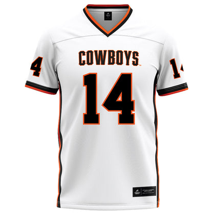 Oklahoma State - NCAA Football : Jabarie Thornton - White Football Jersey-0
