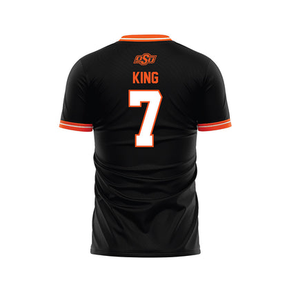 Oklahoma State - NCAA Women's Soccer : Sherline King - Black Soccer Jersey-1