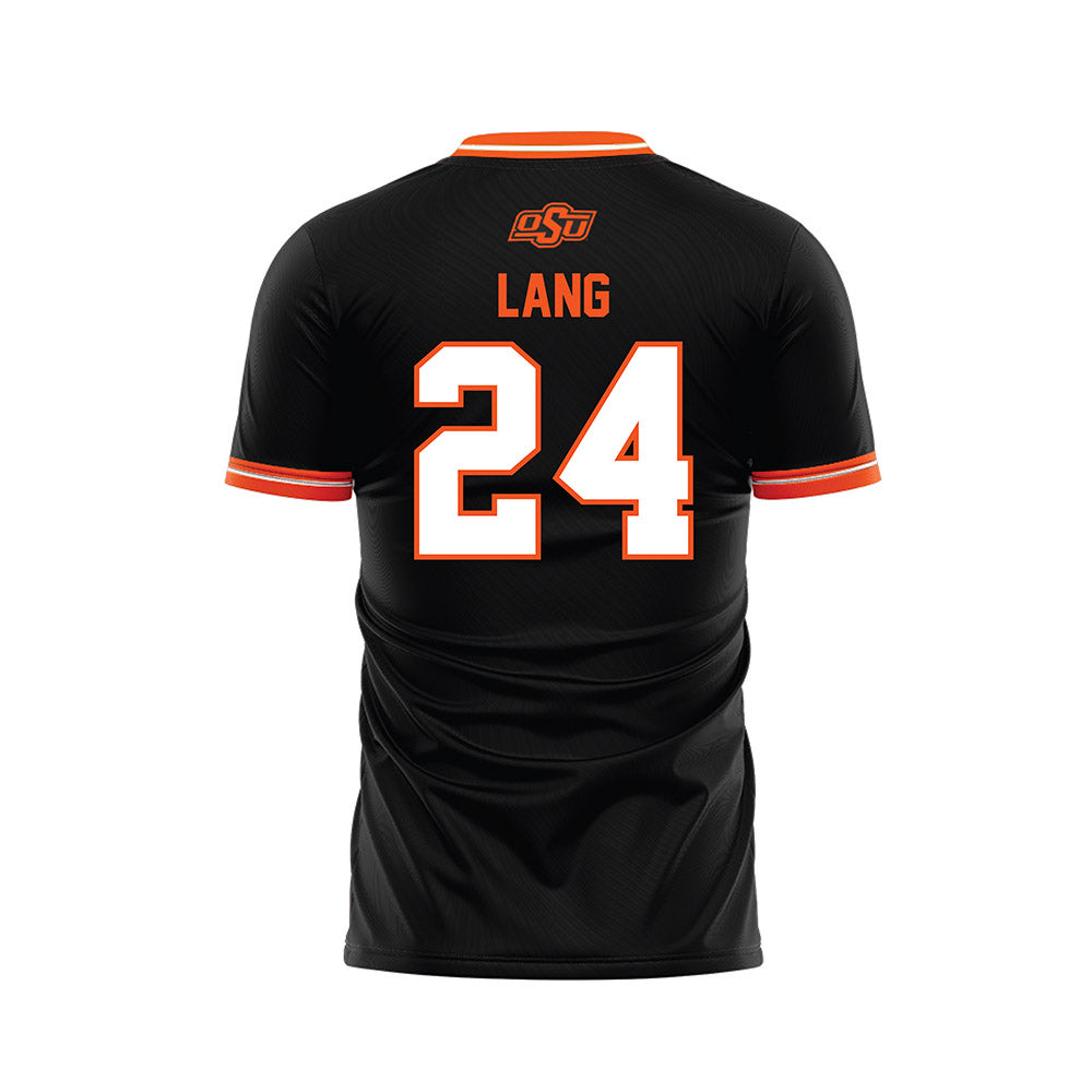 Oklahoma State - NCAA Women's Soccer : Addy Lang - Black Soccer Jersey-1