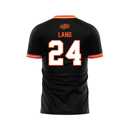Oklahoma State - NCAA Women's Soccer : Addy Lang - Black Soccer Jersey-1