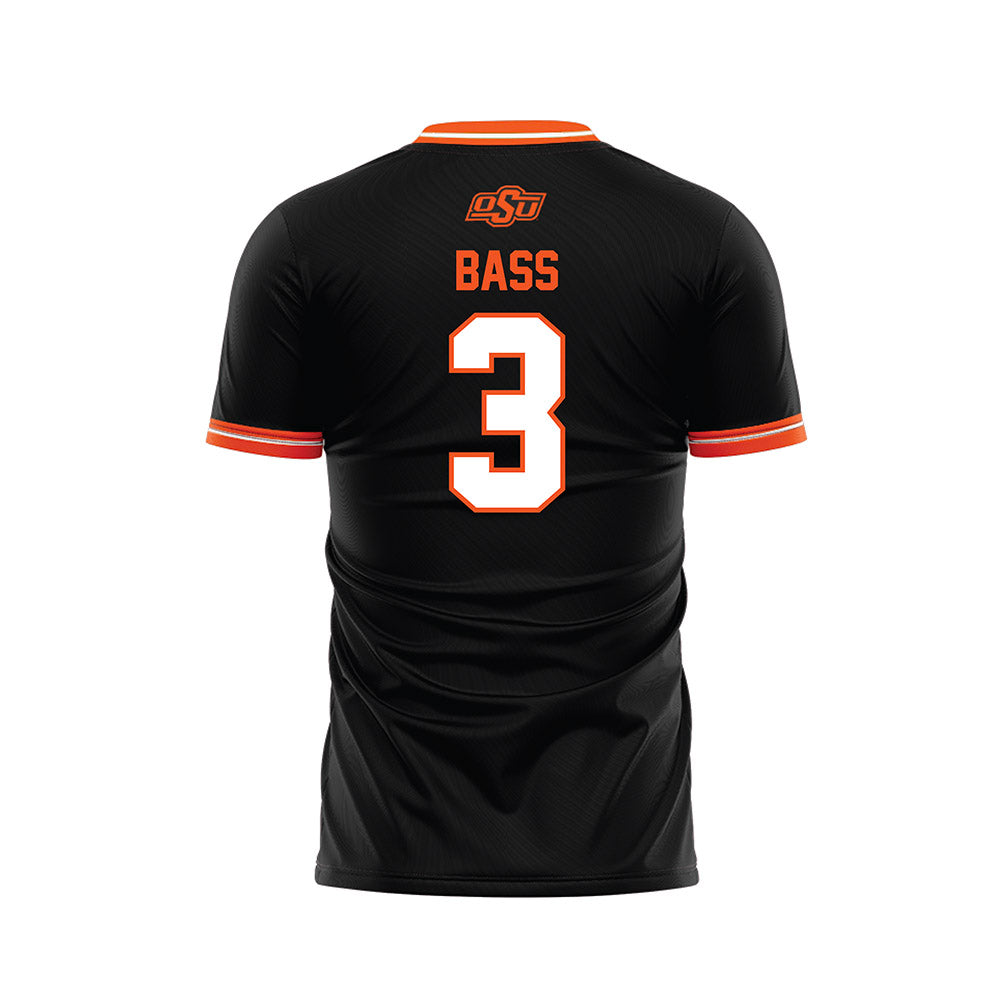 Oklahoma State - NCAA Women's Soccer : Avery Bass - Black Soccer Jersey-1