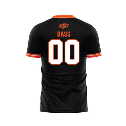 Oklahoma State - NCAA Women's Soccer : Avery Bass - Black Soccer Jersey-1