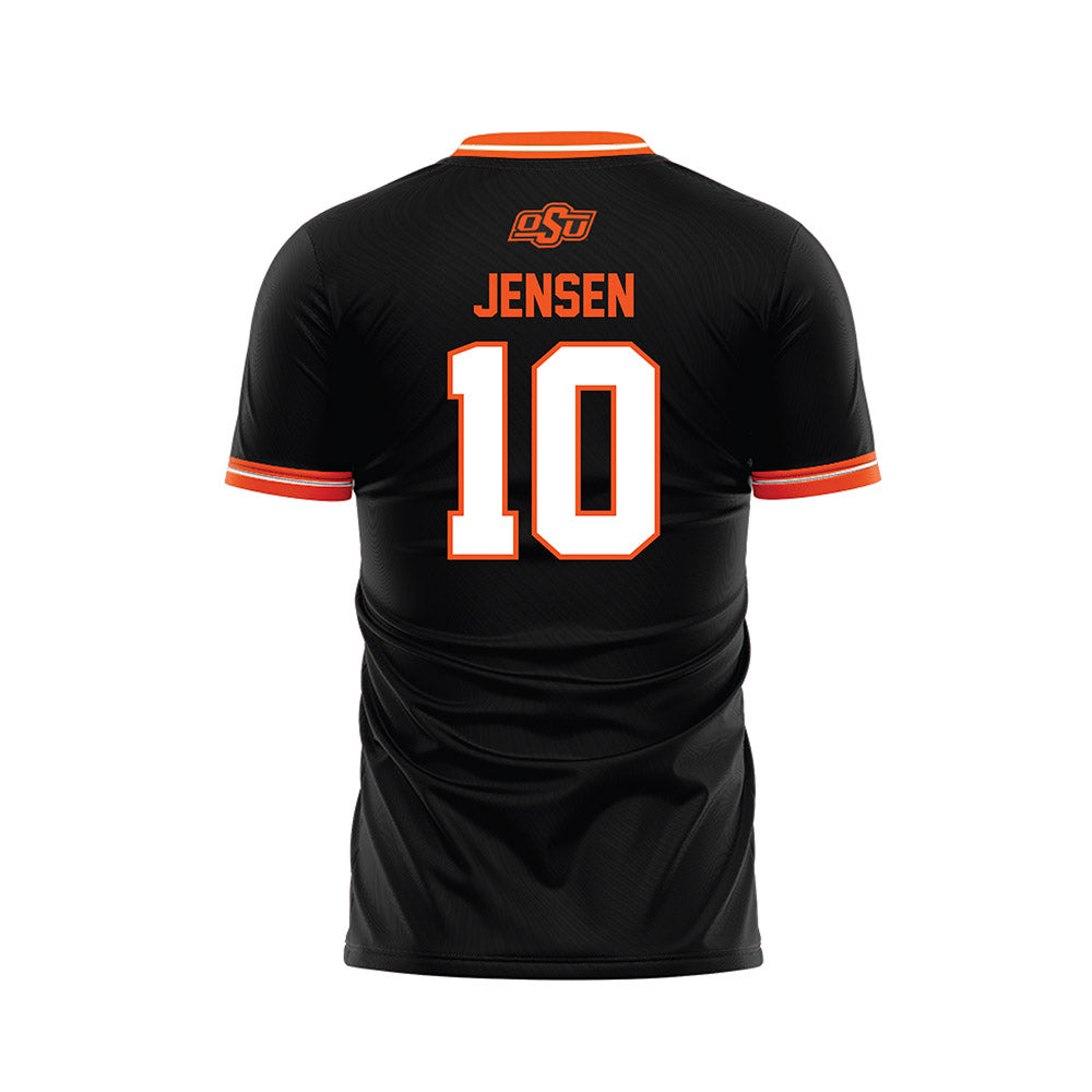 Oklahoma State - NCAA Women's Soccer : Emma Jensen - Black Soccer Jersey-1