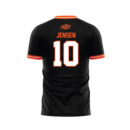 Oklahoma State - NCAA Women's Soccer : Emma Jensen - Black Soccer Jersey-1