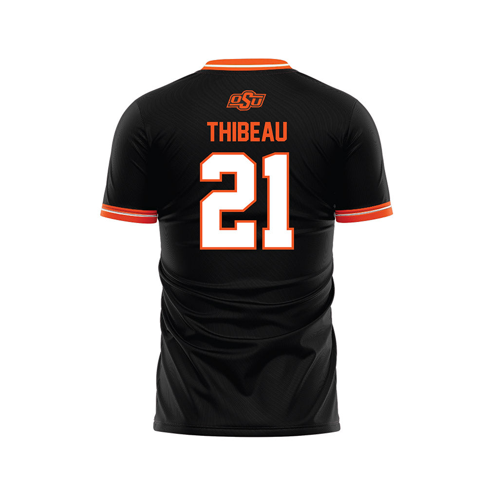 Oklahoma State - NCAA Women's Soccer : Taryn Thibeau - Black Soccer Jersey-1