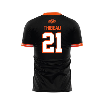 Oklahoma State - NCAA Women's Soccer : Taryn Thibeau - Black Soccer Jersey-1