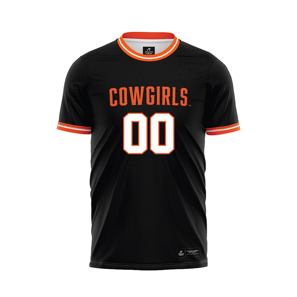 Oklahoma State - NCAA Women's Soccer : Avery Bass - Black Soccer Jersey-0