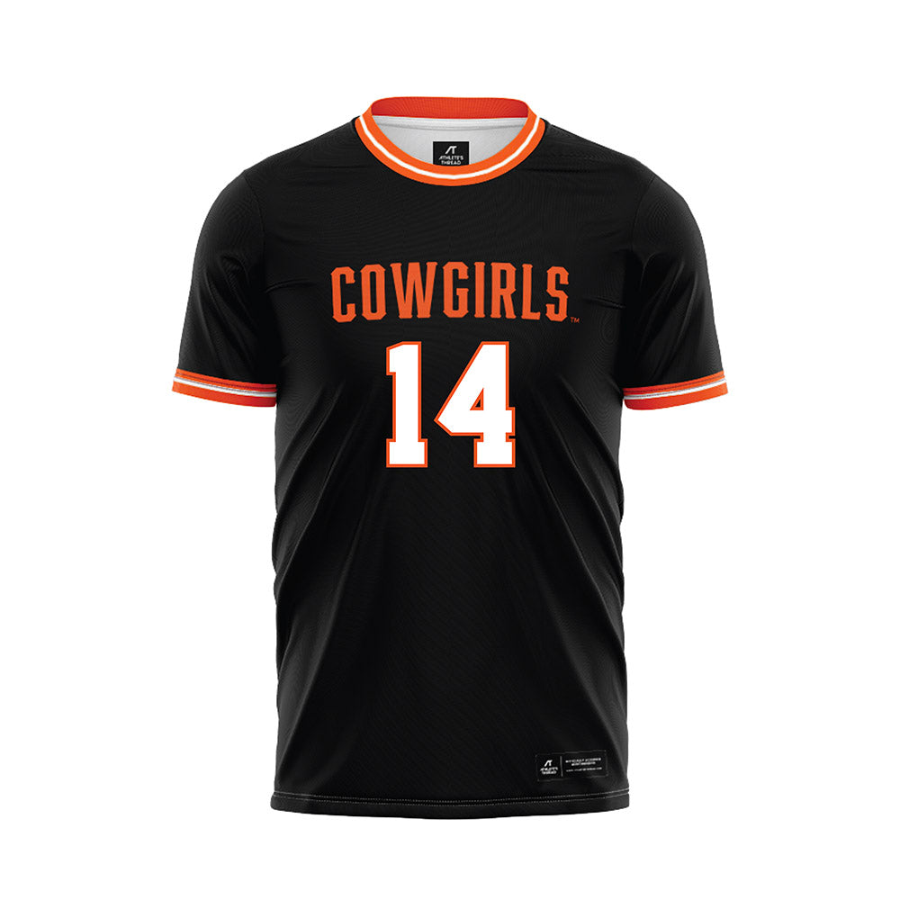 Oklahoma State - NCAA Women's Soccer : Grace Bindbeutel - Black Soccer Jersey-0