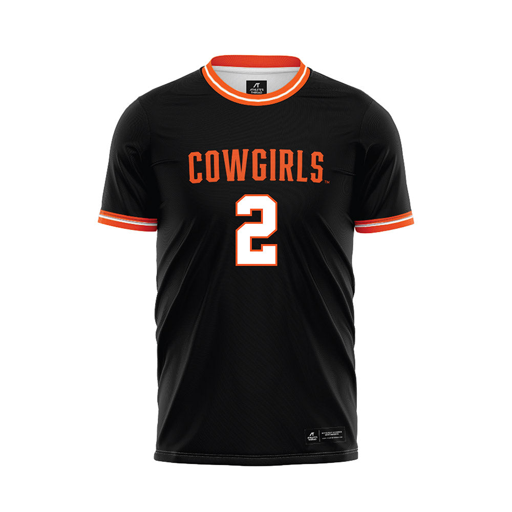 Oklahoma State - NCAA Women's Soccer : Victoria Madison - Black Soccer Jersey-0