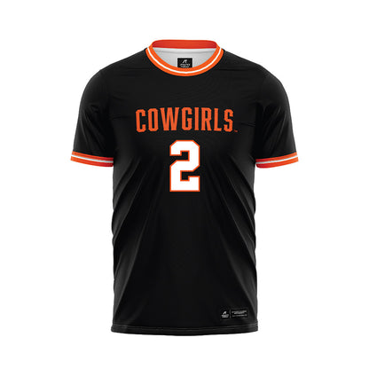 Oklahoma State - NCAA Women's Soccer : Victoria Madison - Black Soccer Jersey-0