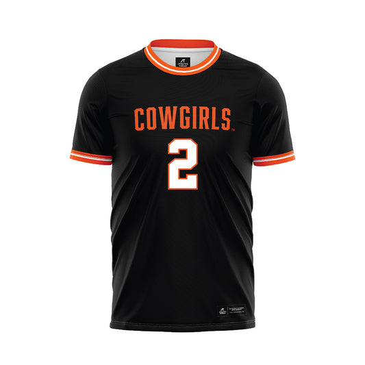 Oklahoma State - NCAA Women's Soccer : Victoria Madison - Black Soccer Jersey-0