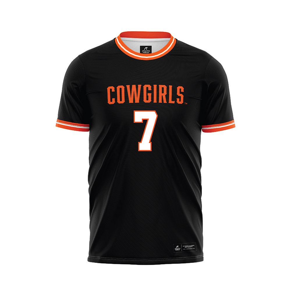 Oklahoma State - NCAA Women's Soccer : Sherline King - Black Soccer Jersey-0