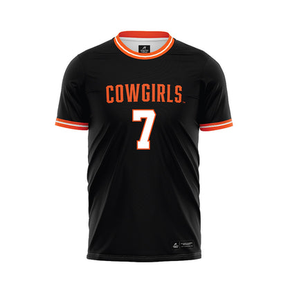 Oklahoma State - NCAA Women's Soccer : Sherline King - Black Soccer Jersey-0