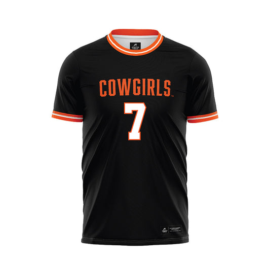 Oklahoma State - NCAA Women's Soccer : Sherline King - Black Soccer Jersey-0