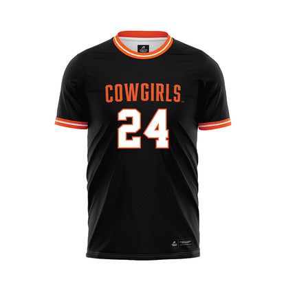 Oklahoma State - NCAA Women's Soccer : Addy Lang - Black Soccer Jersey-0