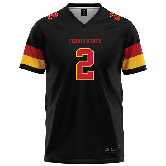 Ferris State - NCAA Football : Kelby Tyre - Black Football Jersey-0
