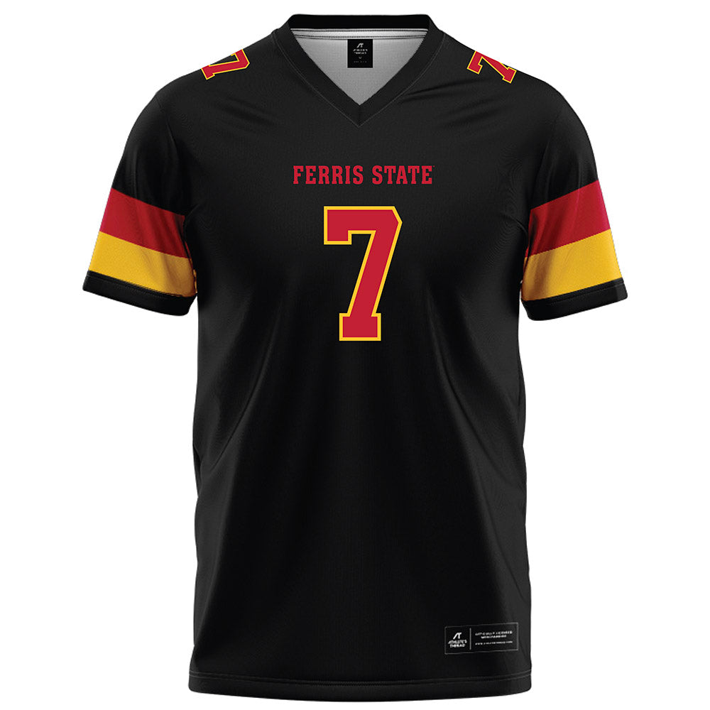 Ferris State - NCAA Football : Marcel Jones - Black Football Jersey-0