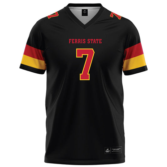 Ferris State - NCAA Football : Marcel Jones - Black Football Jersey-0