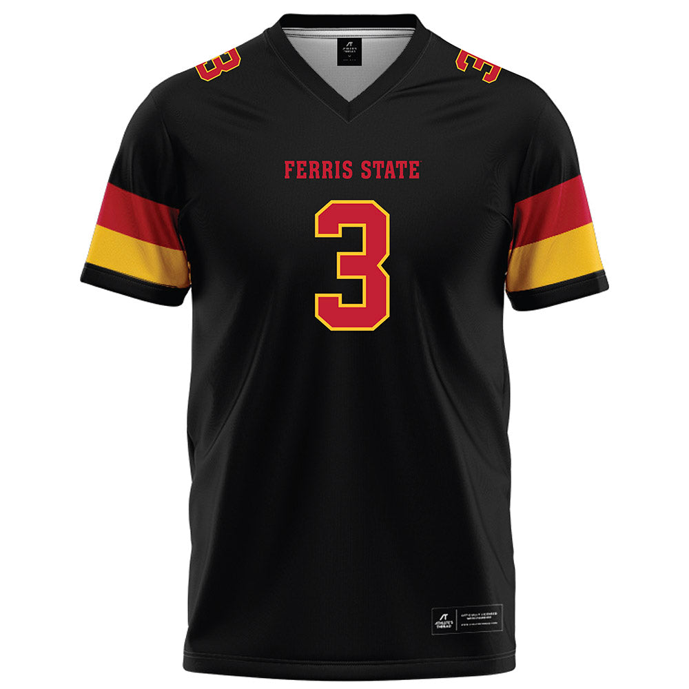 Ferris State - NCAA Football : Blaine Saipaia - Black Football Jersey-0