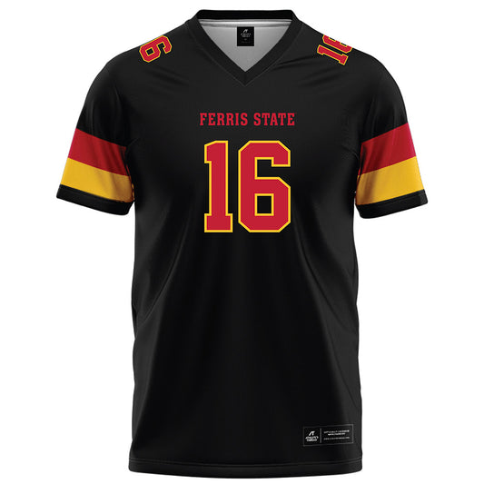Ferris State - NCAA Football : Leeshaun Mumpfield - Black Football Jersey-0